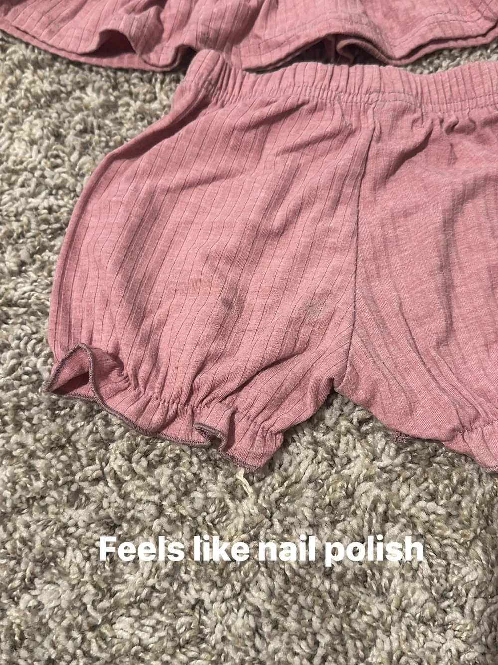 SweetHoney Pink Ribbed Peplum Tank & Shorts Set